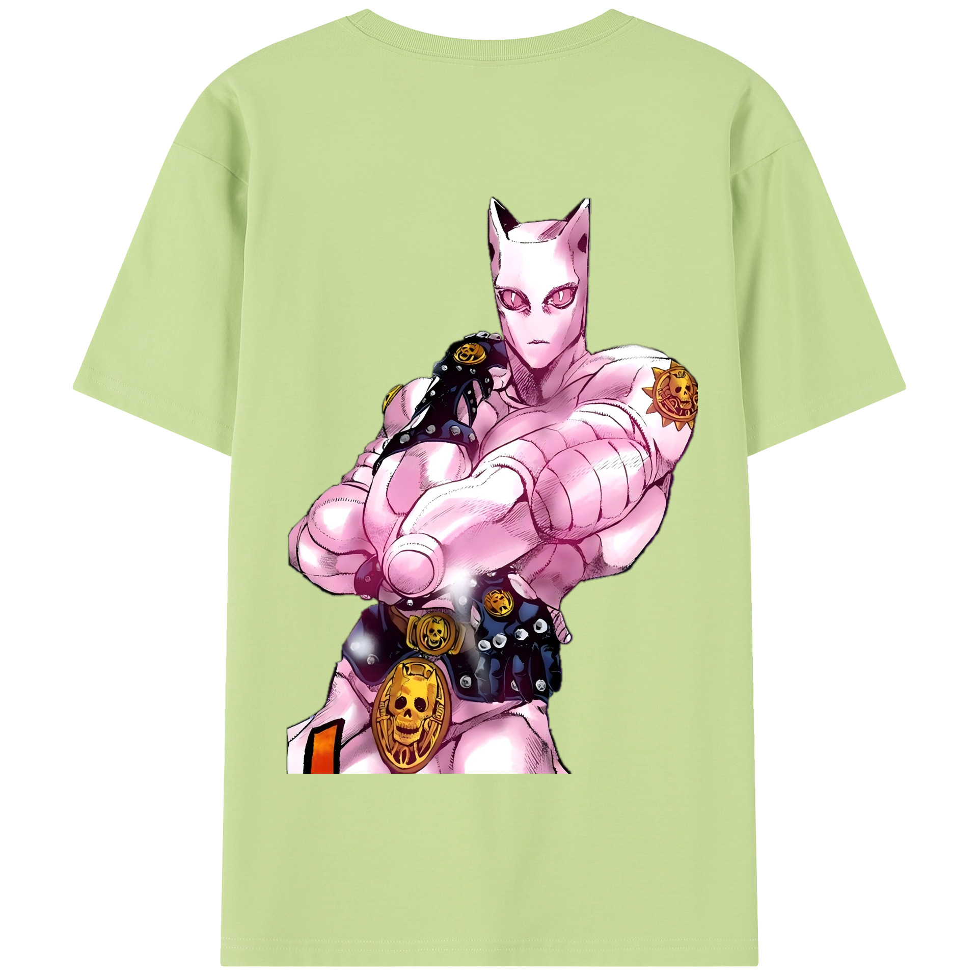（画像用） ジョジョの奇妙な冒険 きら よしかげ JoJo's Bizarre Adventure Kira Yoshikage 綿100％半袖Tシャツ（背面プリント）